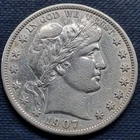 1907 D Barber Half Dollar 50c AU+ Details #100794