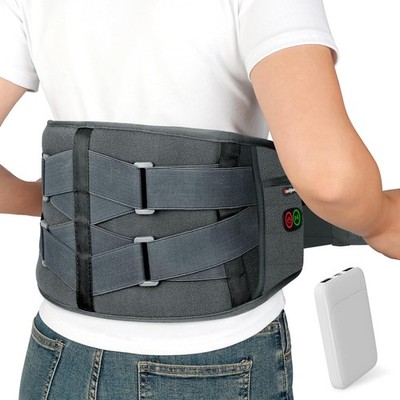 Comfytemp Cordless Heating Pad with Massager for Back, Portable Lower Back Massa