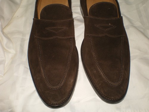 HARDLY WORN Suit Supply Made in Italy Brown Suede Loafer 45 US Mens 12