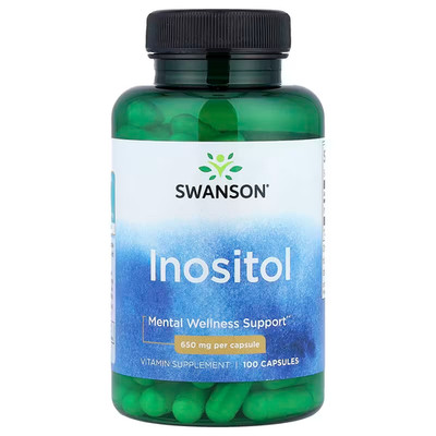 SWANSON Inositol 650mg 100 Kapseln Vitamin B8 Nerven Stimmung Gehirn vegan