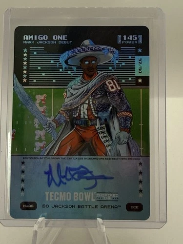 Bo Jackson Battle Arena Tecmo #MJA6 Amigo One Ice Auto /50 Mark Jackson
