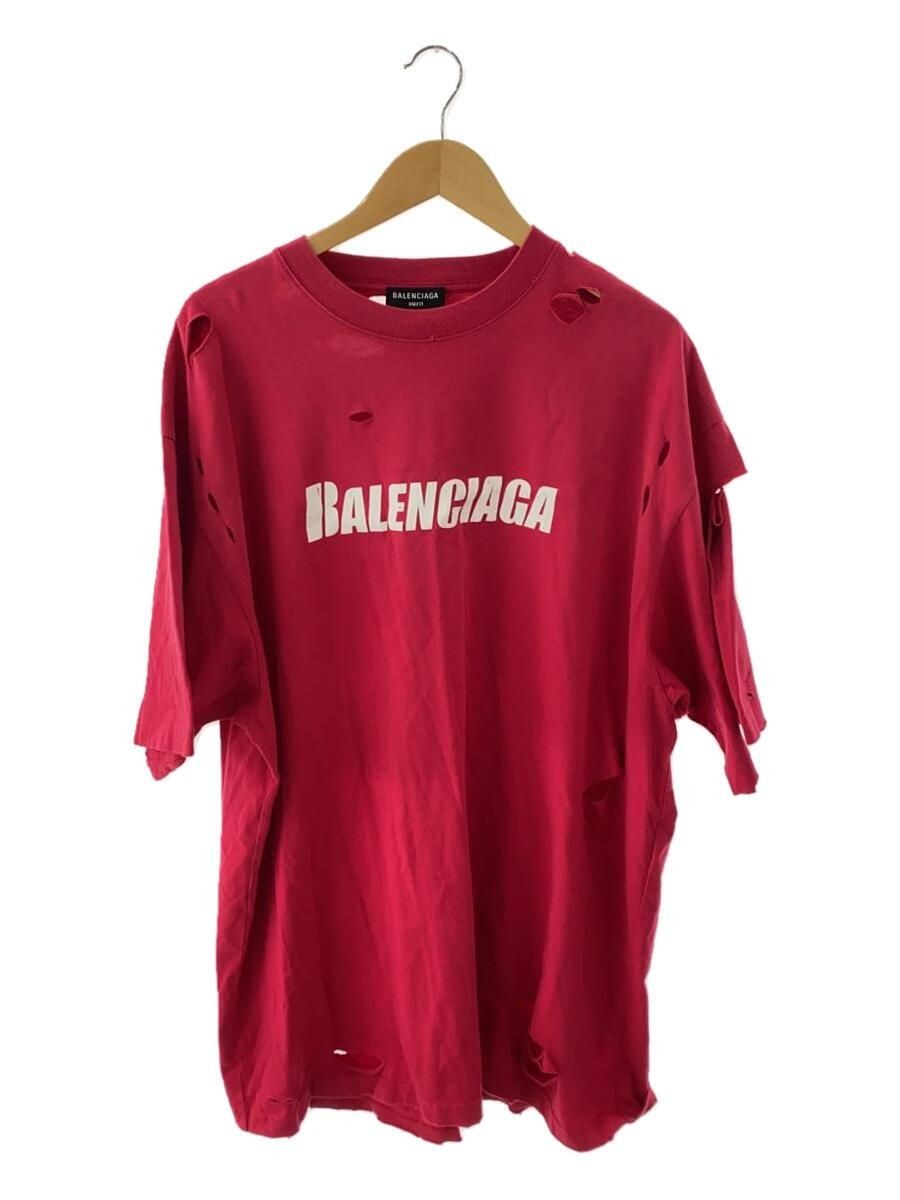 【BALENCIAGA】ピンク コットン Tシャツ BALENCIAGA T-SHIRT 21SS M COTTON PINK JP57 2020 02491 Used