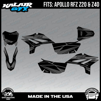 Graphics Kit for Apollo Z20 Z40(RFZ Z 20 40) Razor Series - Smoke