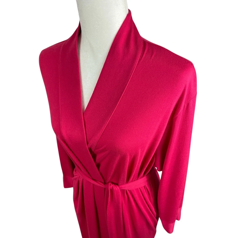 Bata larga con cinturón Natori corbata interior clásica femenina salón arándano talla grande Foto 3 de 4