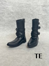 1/4 1/3 Pointed-toe Pu Leather Mid-calf Boots With Buckles Fit BJD Doll Body