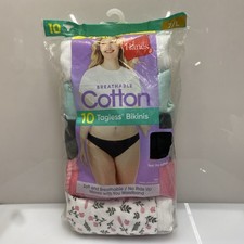 10 PACK Hanes Women's Bikini Classic Cotton Underwear Pack Size 7/Large