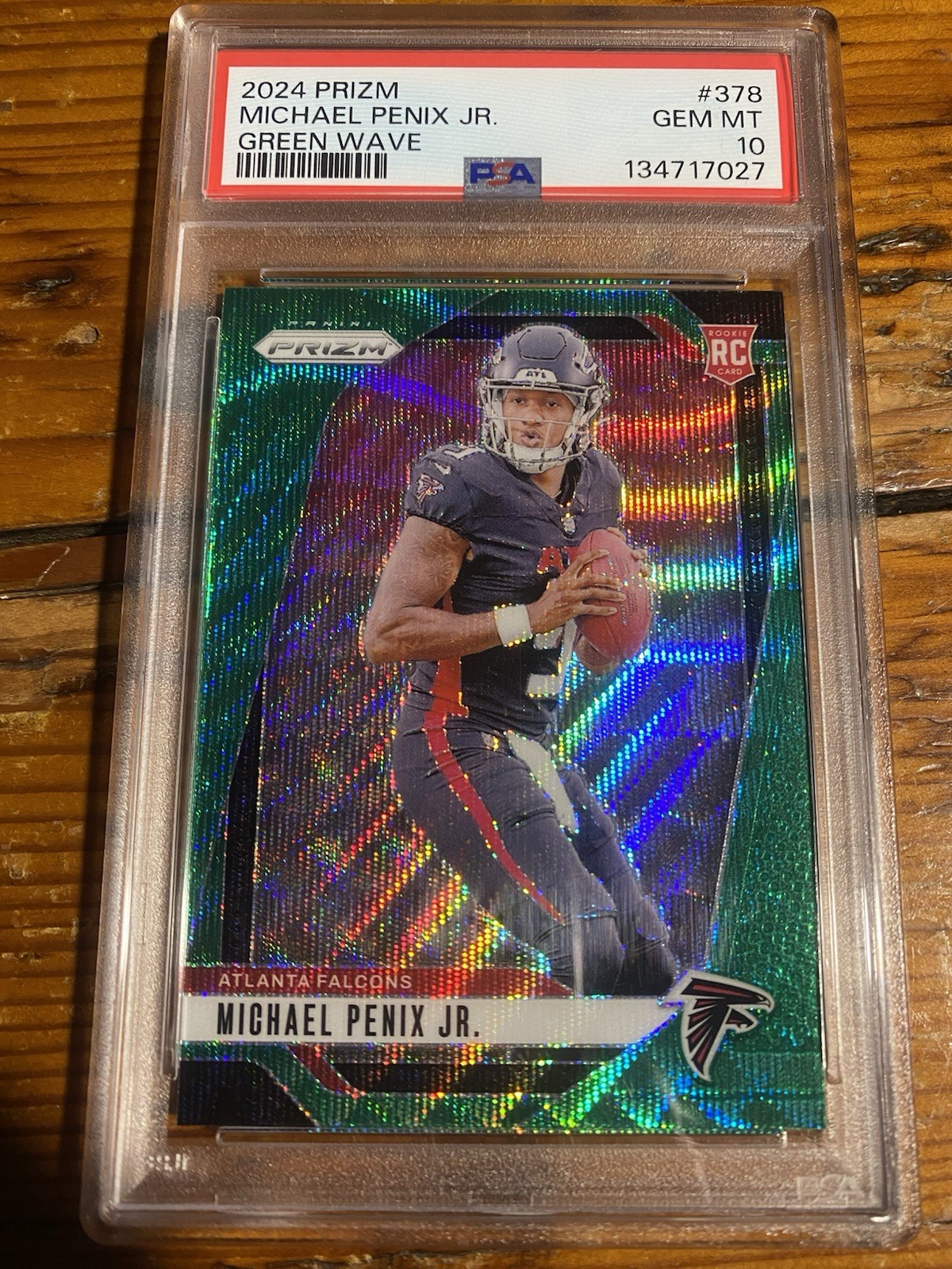 2024 Panini Prizm Michael Penix Jr. #378 Green Wave RC Rookie GEM MINT PSA 10