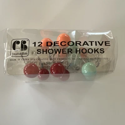 MCM Hermann Miller 12 Shower Curtain Hooks Multicolor Metal Resin Polished - Image 1 of 3