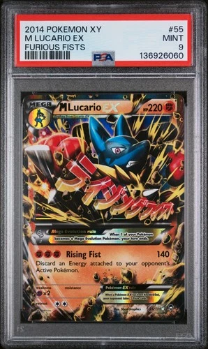 M Lucario EX 55/111 XY -Furious Fists Holo PSA 9 MINT