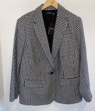 LAUREN RALPH LAUREN Black Label 20W Houndstooth Wool Blend Blazer Jacket NEW
