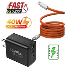 40W Super Fast Charging USB Type C Wall Charger For Samsung iPhone Android Phone