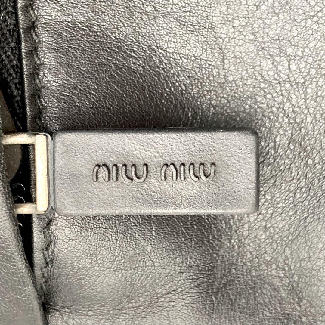 miu miu Archive Shoulder bag Sacoche Leather Black Men's 90s miu miu Archive Shoulder bag Sacoche Leather Black Men's 90s