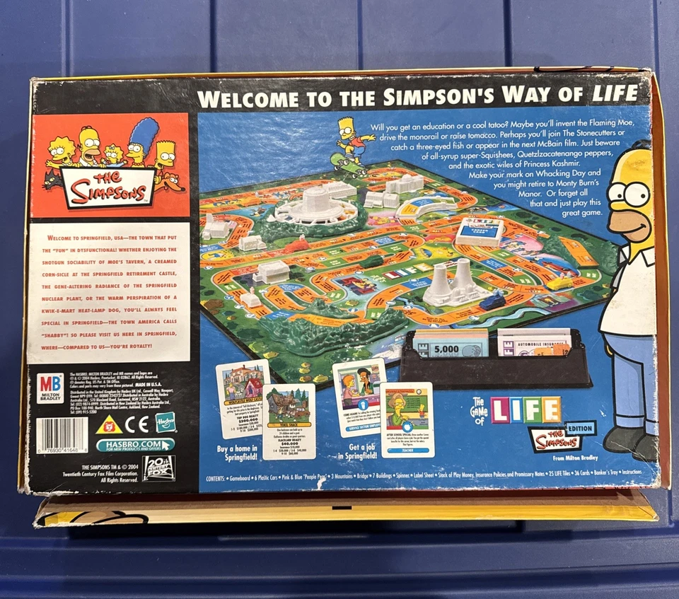 The Game Of Life The Simpsons Edition 2004 Missing Tiles And Cards See - Image 2 of 4