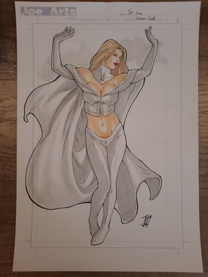 White Queen EMMA FROST by Joe Lima -  Originalzeichnung, signiert, A3