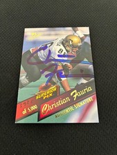 CHRISTIAN FAURIA AUTOGRAPH ROOKIE /5000 SEATTLE SEAHAWKS 1995 PIX FOOTBALL CARD. rookie card picture