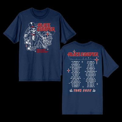 Alice Cooper 2025 Tour T-Shirt   Too Close for Comfort   Concert Dates Back Prin