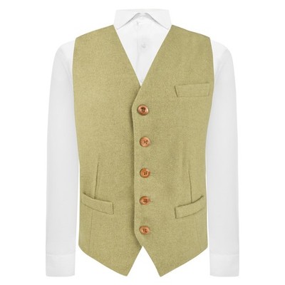 Luxus Earl Green Webwolle Weste, Tweed