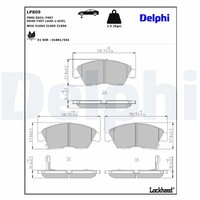 Delphi Bremsbelagsatz, Scheibenbremse LP809 FüR Honda