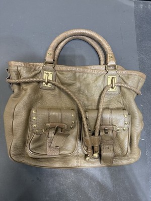 Vintage Just Cavalli Tote Leather Italy Stylish Brown Handbag