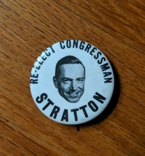 Samuel Stratton New York (D) Congressman 1958-88 political pin button