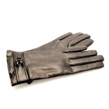 NEW ENNEGI Gloves Female Leather Black Italy - 3C-7