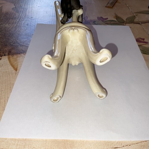 Estatuilla de Porcelana Vintage Gato Escalador Silla Blanca Espalda Alta M. Takai Japón - Imagen 21 de 24