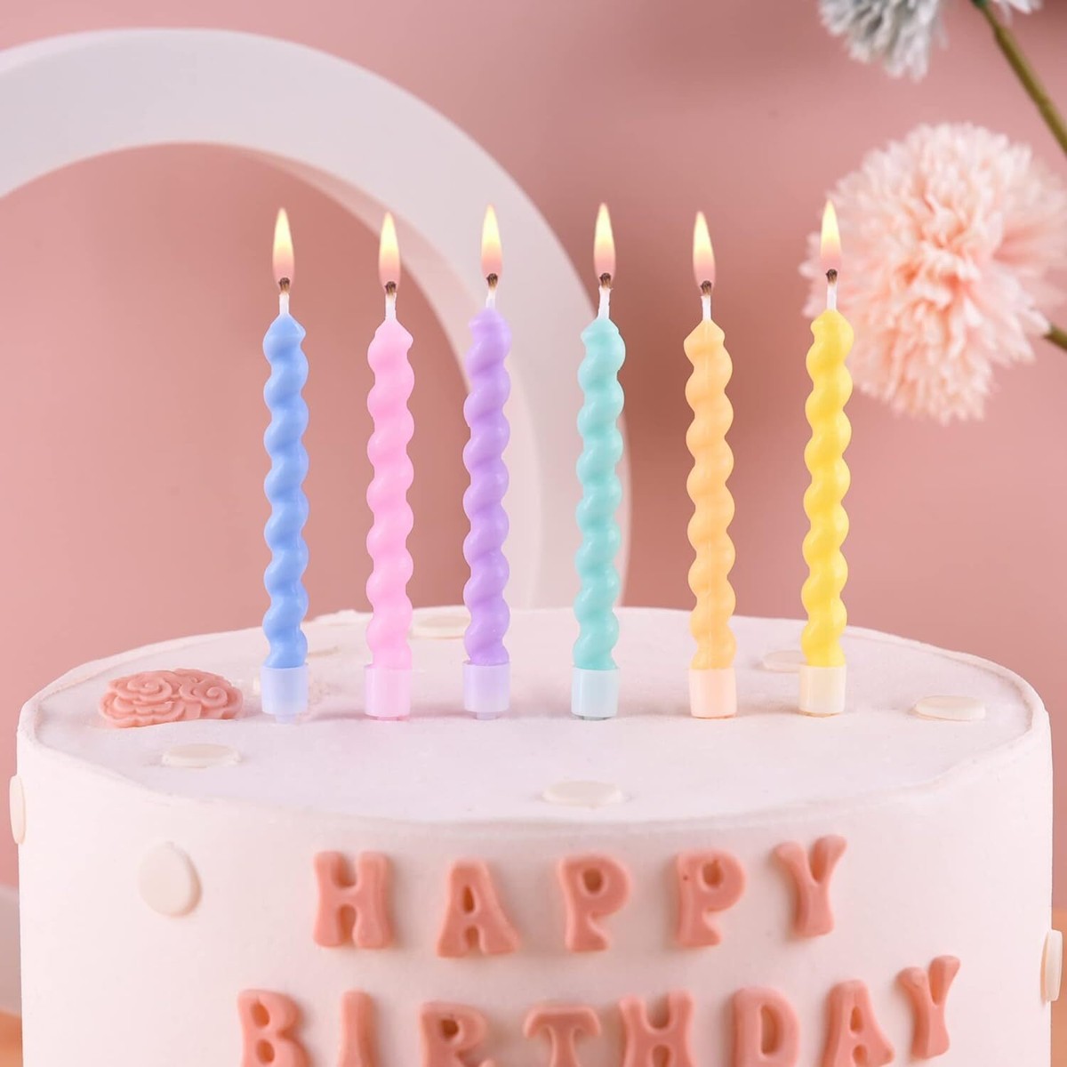 その他 PARTY CANDLES 6 Pcs Easter Flameless Taper Candles 10.6 Inch Colorful Candles
