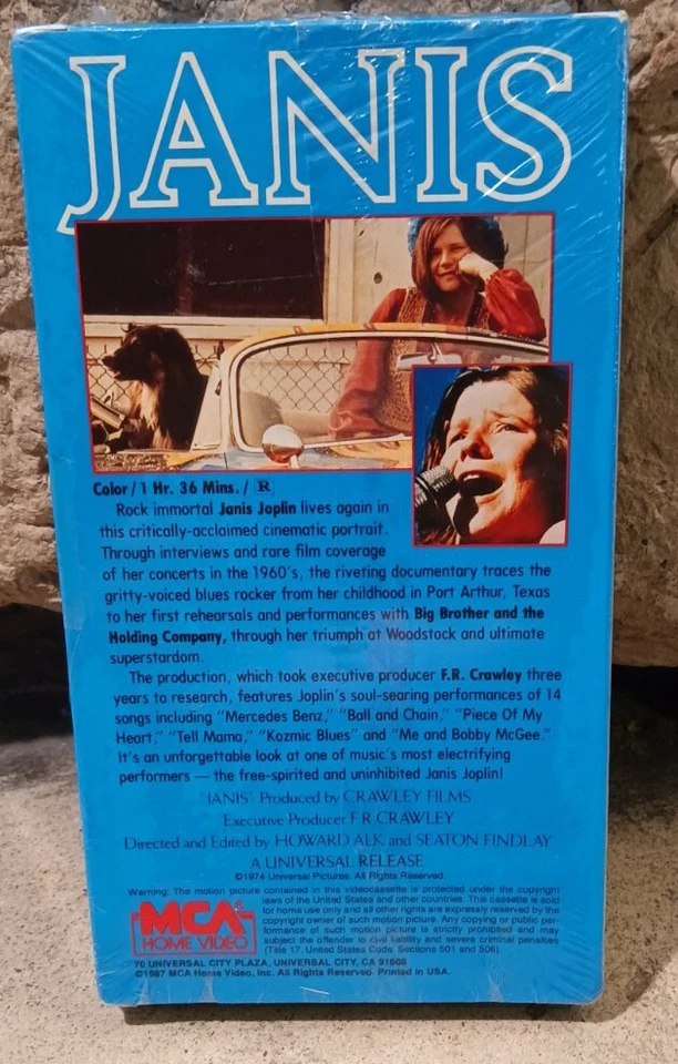 Janus Joplin "The Way She Was Janis A Film" 1974 (A 1989 VHS) New Sealed  - Image 2 of 4