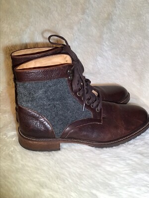 McCarren & Sons Brown leather/wool boots size 10 McCarren & Sons Mens 10 Leather Lace/ Wool Up Boots | eBay main image 3
