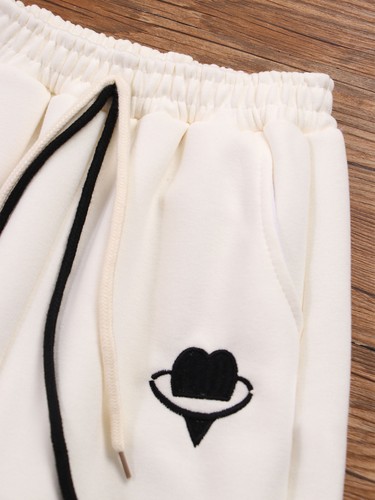 Unisex Kids Pants Workout Bottoms Hip-Hop Sweatpants Casual Trousers Embroidery - Picture 32 of 47
