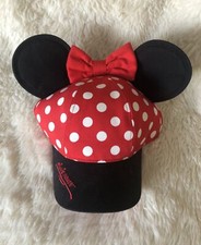Minnie Mouse Disney Parks Youth Red Polka Dot Cap Hat Snapback with Bow  Ears