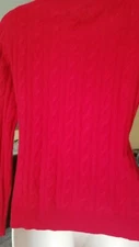 Charter Club luxury cashmere red cable sweater size small petite