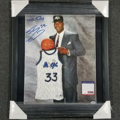 SHAQUILLE SHAQ O'NEAL SIGNED 16x20 CANVAS ROOKIE PHOTO AUTO