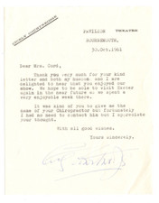 Cicely Courtneidge Signed Letter 1961 Autographed / Australian Actress
