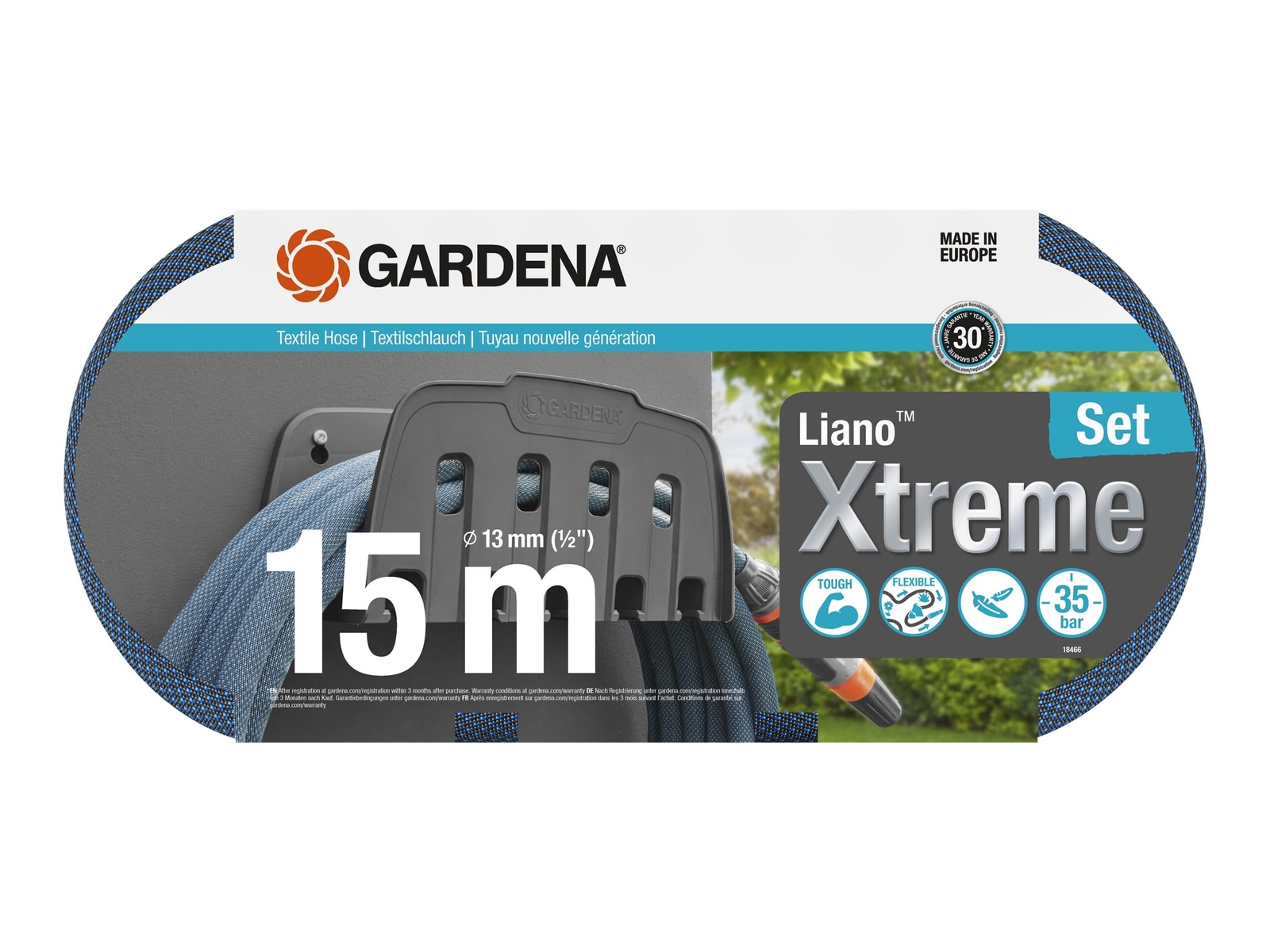 Gardena Liano Xtreme Hose with water stop 15 m 15 m Hose systems 18466-20