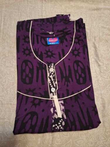 New Pure Cotton Batik Print Indian  Nighty Megya Sleeve Night Suit L  TO XXXXXXL - Photo 1/7
