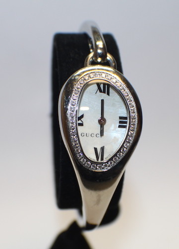Gucci 103 Horsebit 41 Diamonds White 