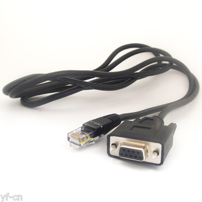 1pc 1.5M/5FT Black RJ45 Male to Serial DB9 9pin Female Lan Router Adapter Cable