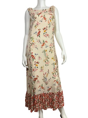 Farm Rio X Anthropologie Floral Maxi Dress Large Summer Garden Ruffled  Prairie L | eBay