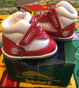 baby red timberland boots