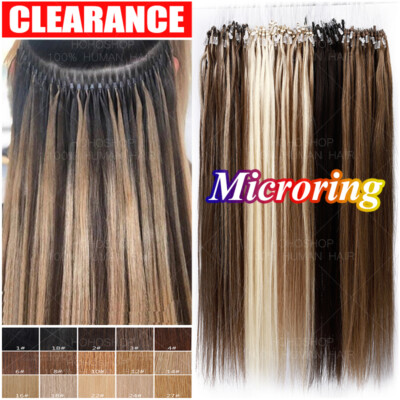 200PCS THICK 100% Remy Human Hair Extensions Micro Loop Nano Ring Bead 1G / 0.5G