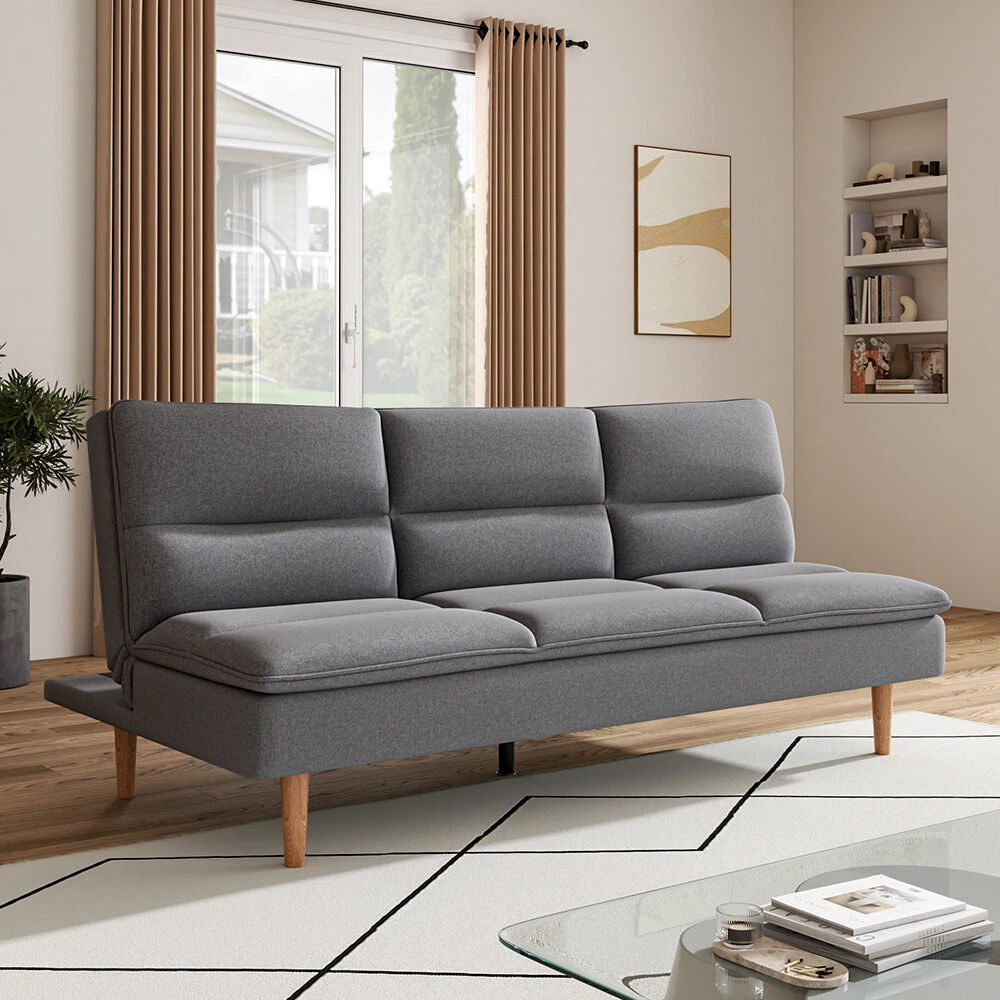 Gray on sale upholstered couch