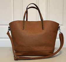 GH Bass Co Leather Large Tote w/ Top Handle Satchel, Handbag, Color Tan