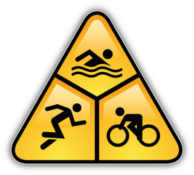 Triathlon Sport Label Car Bumper Sticker Decal