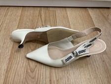 Escarpins Femmes Slingback J’adior Cuir de veau verni nude Blanc Pointure 40