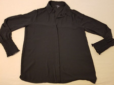 Womens Express Dress Shirt M Medium Green Button Blouse