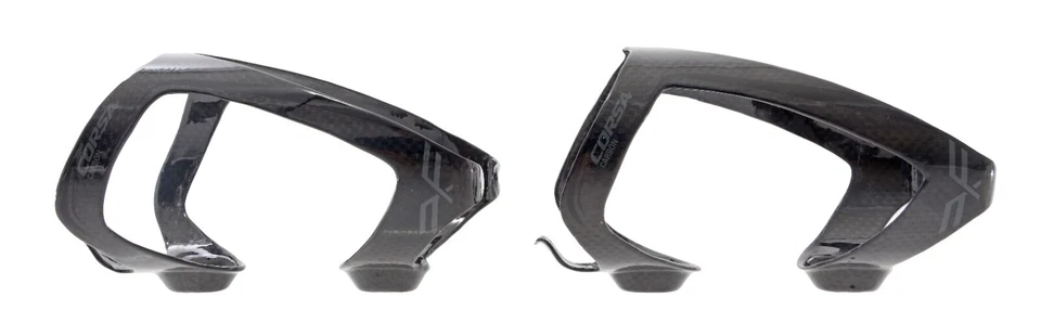 Jaula para botellas de agua de carbono Forte Corsa 1 par 3K negro brillante bicicleta de carreras carretera grava Foto 3 de 4
