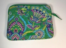 Vera Bradley Tablet eReader Sleeve 10.25x8.25 Padded zippered Pouch