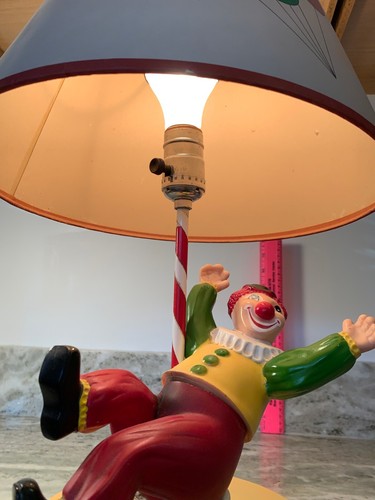Vintage 1978 Happy Clown Lamp And Shade By Nursery Originals Inc. Made In Taiwan - Picture 9 of 12