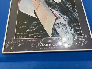 1992 AMERICA CUP CHAMPIONS BILLIONAIRE BILL KOCH AUTOGRAPHED BY THE ENTIRE TEAM